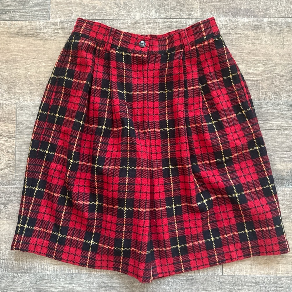 Vintage Sag Harbor Red and Black Plaid Shorts
